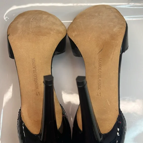 MANOLO BLAHNIK VINTAGE PATENT HEEL - Picture 3 of 13